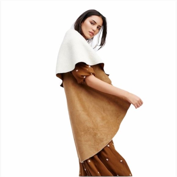 Free People Brown Sugar Vegan Suede Vest OS - Picture 3 of 5